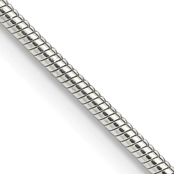 1.5mm Sterling Silver Round Solid Snake Chain Necklace 26 Inch